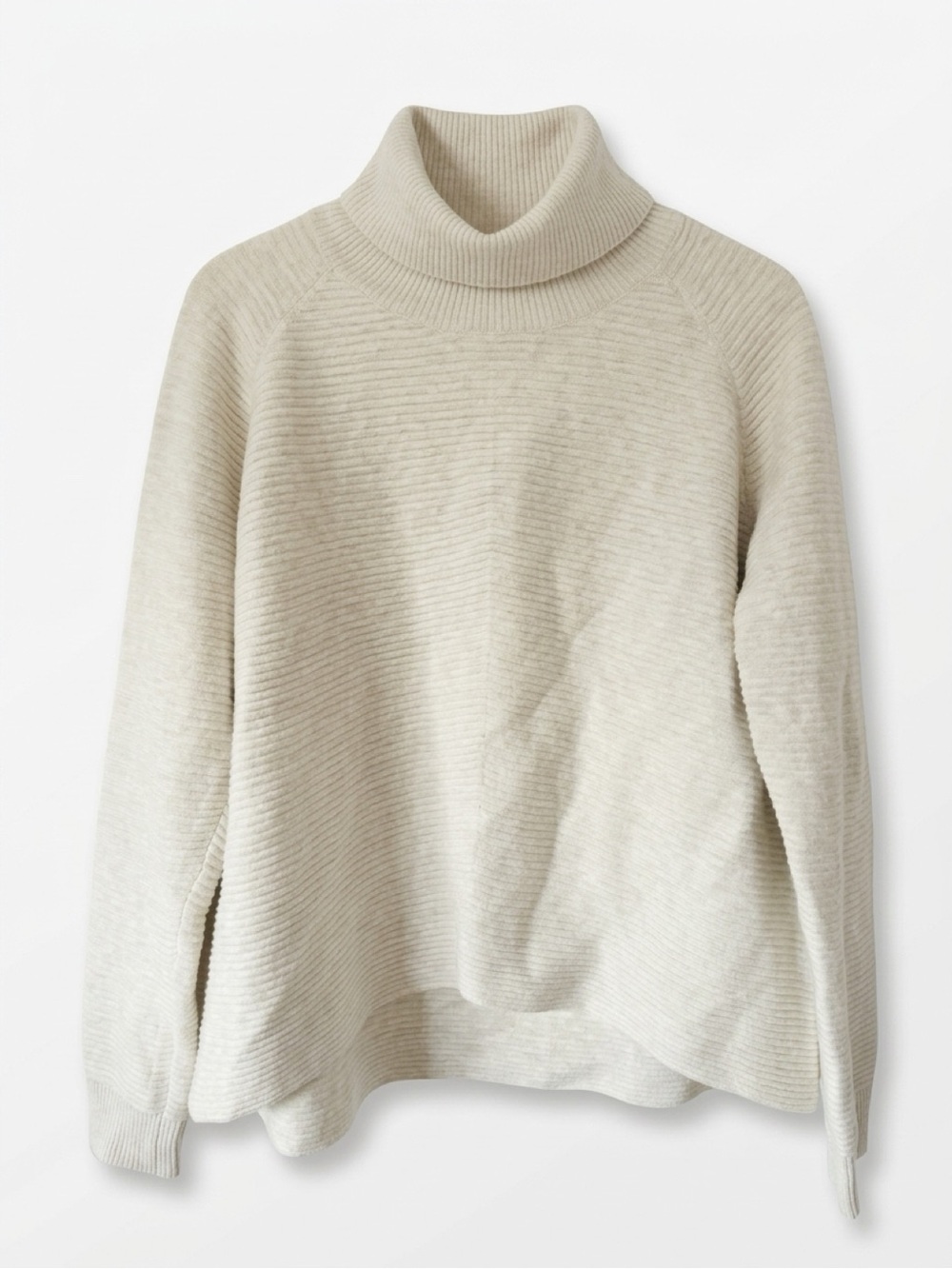 Kuhl Cream Ribbed Cowl Neck Sweater